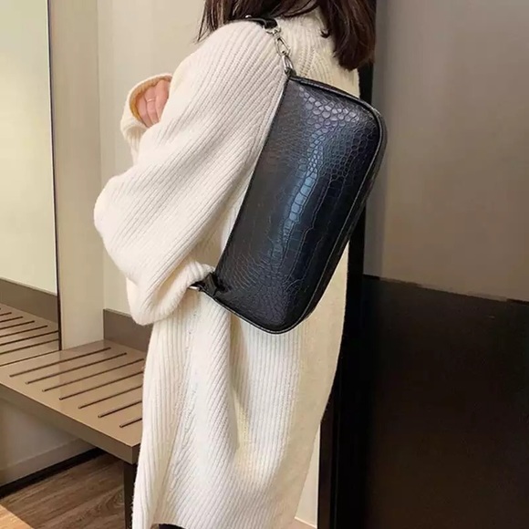 CROCO One shoulder strap Vintage look bag - Picture 5 of 7